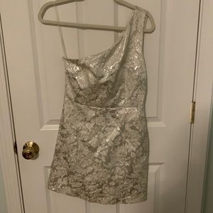 One shoulder shimmer dress